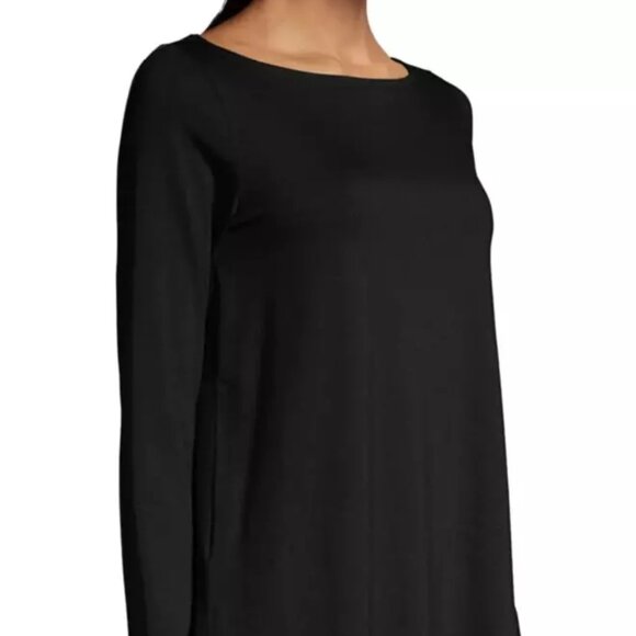 NWT EILEEN FISHER Viscose Jersey Round Neck Top 0 2 Tunic XXS Mimosa Black - Picture 5 of 7